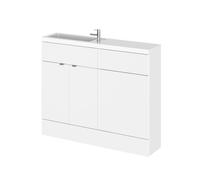 Hudson Reed Fusion Compact 2 Door Combination Vanity Unit Toilet Suite | Gloss White | MDF | 1100mm