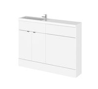 Hudson Reed Fusion Compact 2 Door Combination Vanity Unit Toilet Suite | Gloss White | MDF | 1200mm