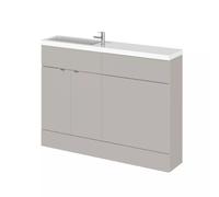 Hudson Reed Fusion Compact 2 Door Combination Vanity Unit Toilet Suite | Matt Pebble Grey | MFC | 1200mm