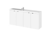 Hudson Reed Fusion Compact 4 Door Combination Vanity Unit | Gloss White | MDF | 1200mm