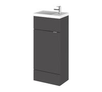 Hudson Reed Fusion 400Mm Compact Vanity Unit & Basin - Gloss Grey, Grey