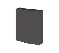 Hudson Reed Fusion Compact Wall Hung 2 Door Storage Unit | Gloss Grey | MDF | 500mm