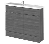Hudson Reed Fusion 1000Mm Combination Vanity & Wc Compact - Grey Woodgrain
