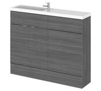 Hudson Reed Anthracite Woodgrain Avola 1100mm WC, Cabinet & Basin