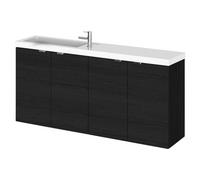 Hudson Reed Fusion Charcoal Black 1200mm Wall Hung Vanity Unit & B