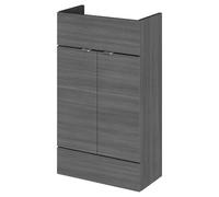 Hudson Reed Fusion Compact Woodgrain Floor Standing 2 Door Vanity Unit | Anthracite | MDF | 500mm