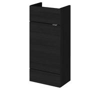 Hudson Reed Fusion Compact Woodgrain Floor Standing Single Door Vanity Unit | Charcoal Black | MDF | 400mm