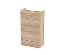 Hudson Reed OFF3045 Fusion Modern Bathroom Floor Standing Compact WC Unit (Top, Pan and Cistern Sold Separately), 500mm, Bleached Oak