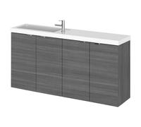 Hudson Reed Fusion 1000Mm Combination Vanity Compact - Grey Woodgrain, Grey