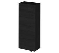 Hudson Reed Fusion Compact Woodgrain Wall Hung Single Door Storage Unit | Charcoal Black | MDF | 300mm