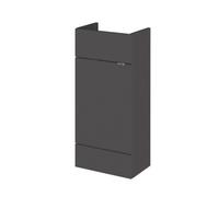 Hudson Reed Fusion Floor Standing 1 Door Compact Vanity Unit, Gloss Grey, Soft Close, 400X255X864mm