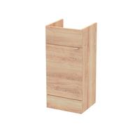 Hudson Reed OFF3004 Fusion Modern Bathroom Floor Standing 1 Soft Close Door Vanity Unit, 400mm, Bleached Oak