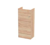 Hudson Reed OFF3003 Fusion Modern Bathroom Floor Standing 1 Soft Close Door Compact Vanity Unit, 400mm, Bleached Oak