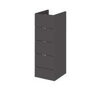 Hudson Reed Fusion Floor Standing 4 Drawer Storage Unit | Gloss Grey | MDF | 300mm