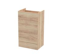 Hudson Reed Fusion Floor Standing Full Depth Wc Unit, Mfc Bleached Oak, Concealed Cistern Cabinet, 500X355X864mm