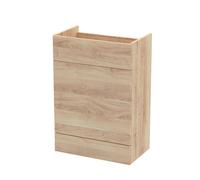 Hudson Reed Fusion Floor Standing Full Depth Wc Unit, Mfc Bleached Oak, Contemporary Cistern Housing, 600X355X864mm