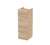 Hudson Reed Fusion Floor Standing Vanity Unit, Soft Close Single Door And Drawer Bathroom Sink Storage In Bleached Oak, 300mm