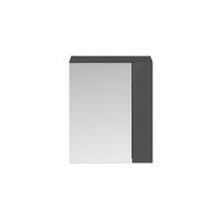 Hudson Reed Fusion Wall Hung 2 Door Mirror Cabinet, Contemporary Bathroom Storage With Hinged Doors In Gloss Grey, 600X715mm