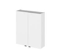 Hudson Reed Fusion Wall Hung 2 Soft Close Door Bathroom Vanity Unit Cabinet, Modern Bathroom Storage In Gloss White, 500mm