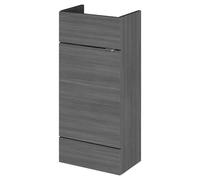 Hudson Reed Fusion Woodgrain 1 Door Floor Standing Compact Vanity Unit | Anthracite | MDF | 400mm