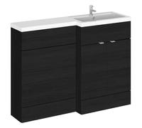 Hudson Reed Fusion Charcoal Black 1200mm RH Basin & WC Combination