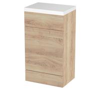 Hudson Reed Fusion Full Depth Toilet Unit with Polymarble Top | Bleached Oak | MFC | 500mm