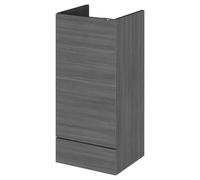 Hudson Reed Fusion Woodgrain Floor Standing Single Door Storage Unit | Anthracite | MDF | 400mm