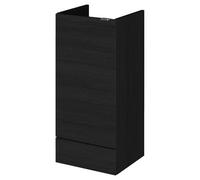 Hudson Reed Fusion Woodgrain Floor Standing Single Door Storage Unit | Charcoal Black | MDF | 400mm