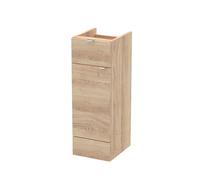 Hudson Reed Fusion Woodgrain Floor Standing Single Drawer and Door Lined Storage Unit | Bleached Oak | MFC | 300mm