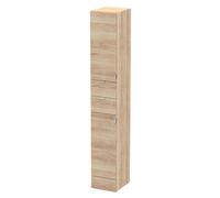 Hudson Reed OFF3062 Fusion Modern Bathroom 2 Soft Close Drawer and 2 Door Storage Tall Unit, 300mm, Bleached Oak