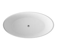 Hudson Reed Grace Oval Freestanding Bath Tub, Durable Acrylic Designer Modern Bathtub With Central Waste In White, 1510X760mm