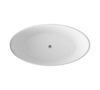Hudson Reed Grace Round Freestanding Bath with Push Button Waste | White | Plastic | 1510mm