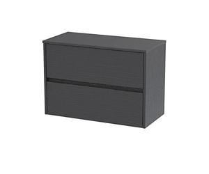 Hudson Reed HAV2206W Havana Modern Bathroom Wall Hung 2 Drawer Countertop Unit & Colour Worktop, 800mm, Woodgrain Graphite Grey
