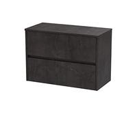Hudson Reed HAV2606W Havana Modern Bathroom Wall Hung 2 Drawer Countertop Unit & Colour Worktop, 800mm, Matt Metallic Slate