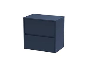 Hudson Reed HAV2904W Havana Modern Bathroom Wall Hung 2 Soft Close Drawer Vanity Unit and Colour Coordinating Worktop, 600mm, Midnight Blue