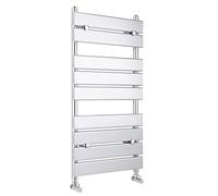 Hudson Reed HL382 Piazza | Modern Bathroom Vertical Wall Hung 9 Bar Heated Towel Rail, 950mm x 500mm, Chrome, Set of 2 Pieces