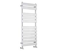 Hudson Reed HL396 Piazza | Modern Bathroom Vertical Wall Hung 11 Bar Heated Towel Rail, 1200mm x 500mm, Chrome, Set of 2 Pieces