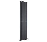 Hudson Reed HLA74 Sloane | Modern Bathroom Vertical Designer Double Panel Radiator, 1800mm x 354mm, Anthracite, Set of 2 Pieces