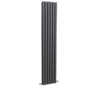 Hudson Reed HLA77 Revive | Modern Bathroom Vertical Designer Double Panel Radiator, 1800mm x 354mm, Anthracite, Set of 2 Pieces