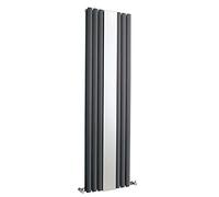 Single Panel Designer Vertical Radiator Mirror 1800mm x 499mm Anthracite