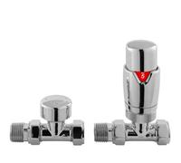 Hudson Reed Ht316 Polished Straight Thermostatic Radiator Valves Pack