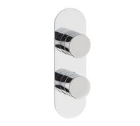 Hudson Reed Indus Round Concealed Thermostatic Shower Valve and Diverter with 2 Outlets | Chrome | Brass | 67mm x 220mm x 135mm