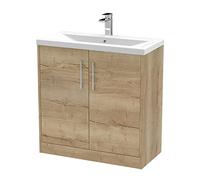 Hudson Reed Juno Autumn Oak 800mm Floor Standing 2-Door Vanity Unit &a