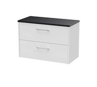 Hudson Reed Juno White Ash 800mm Wall Hung 2-Drawer Vanity Unit &