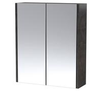 Hudson Reed Juno 2 Door Mirror Cabinet | Metallic Slate | MDF/Glass | 600mm