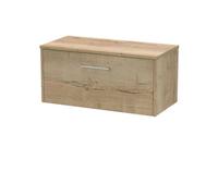 Hudson Reed Juno Wall Hung Single Soft Close Drawer Vanity Unit With Worktop In Autumn Oak Finish, 800mm