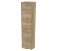 Hudson Reed Juno Wall Hung 350mm Tall Unit - Autumn Oak, Brown