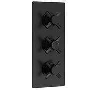 Hudson Reed Tec Concealed Thermostatic Shower Valve with Diverter - Black, Triple Outlet
