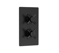 Hudson Reed Tec Concealed Thermostatic Shower Valve with Diverter - Black, Twin Outlet
