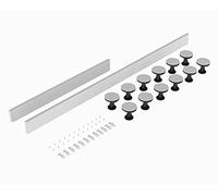 Hudson Reed Leg Set nuie LEG4W | Modern Bathroom Easy Plumb Leg & Plinth, 1300-1800mm Rectangular & Walk-in 'Pearlstone Matrix' Shower Tray, 1200mm-1800mm, Gloss White